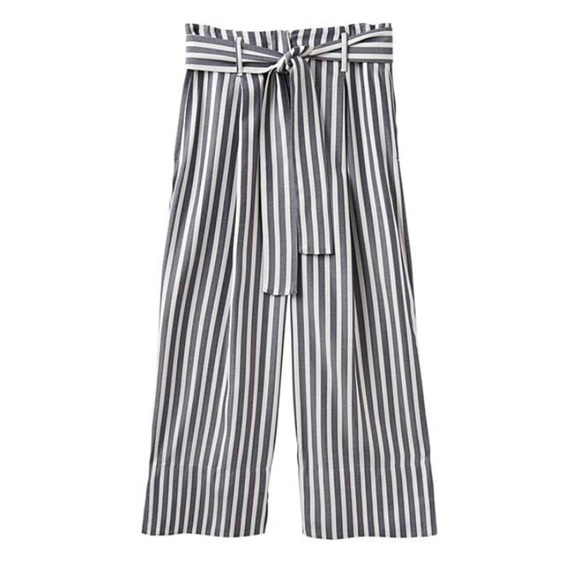 Joules Pants - NWT Joules Blue and Cream Striped Baggy Linen Pants